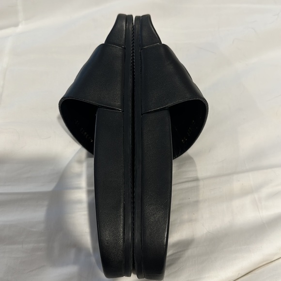 BALENCIAGA PISCINE B-B LOGO BLACK LEATHER SLIDES WITH BOX - Picture 7 of 15